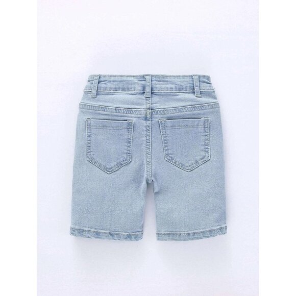 NEW SHEIN Toddler Boys Ripped Denim Shorts Size 1-2Y‎ Color Light Wash - Picture 2 of 9